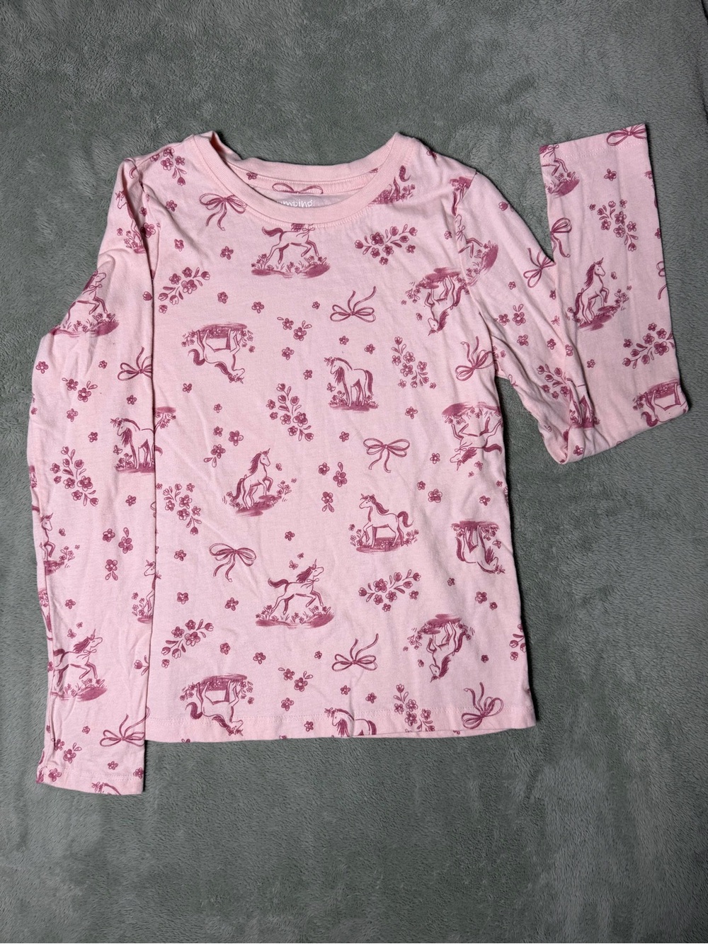 jumping beans Pink Horse & Bow Print Long Sleeve Top